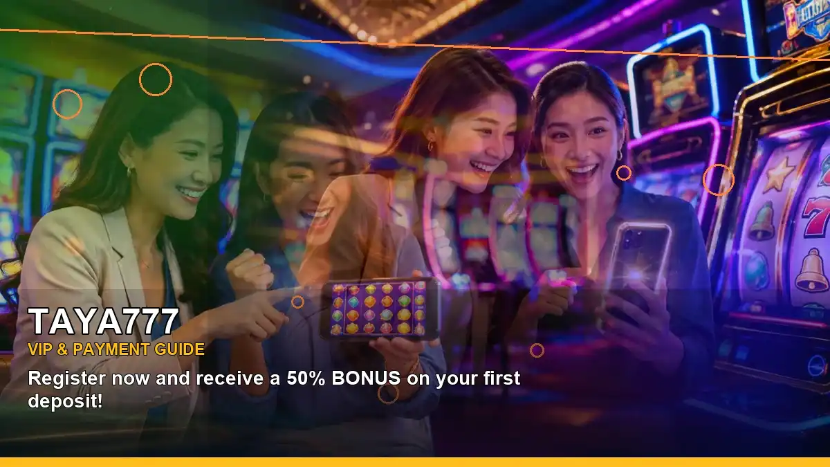 TAYA777 casino cashback rewards featuring an adult Filipina casino host with a panoramic reel composition