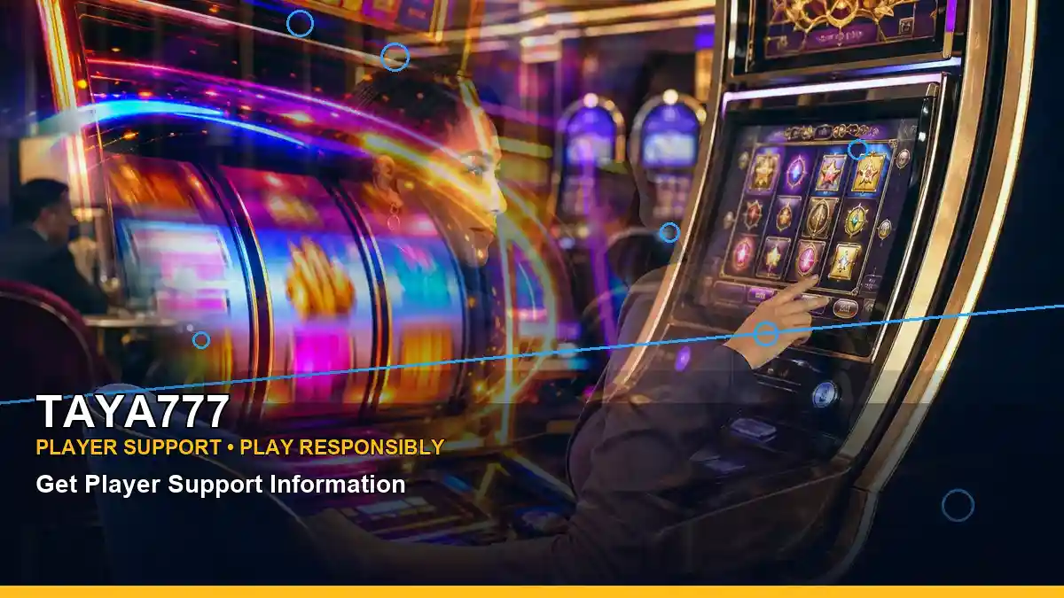 TAYA777 mobile casino app featuring an adult Filipina casino host with a layered collage composition